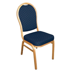 Stoli za banket modre in zlate barve, komplet 4 kosov Bolero U526 - eleganten in udoben dizajn