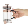 Kavni aparat s stiskalnico, sodoben, inox, baker, 3 skodelice Olympia