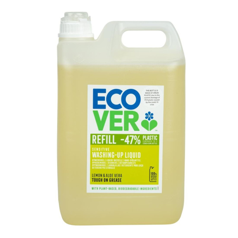 Tekoče sredstvo za pomivanje posode z limono in alojo vero 5L Ecover: Čisti in skrbi za vašo posodo Tekoče sredstvo za pomivanje posode z limono in alojo vero 5L Ecover: Čisti in skrbi za vašo posodo