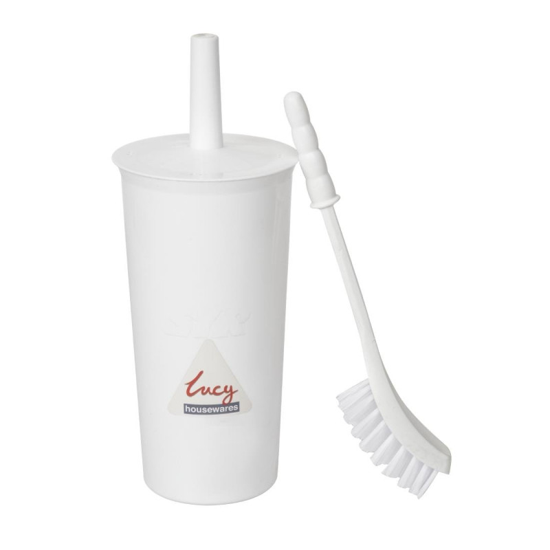 White Jantex toilet brush and holder: Effective hygiene, elegant design White Jantex toilet brush and holder: Effective hygiene, elegant design