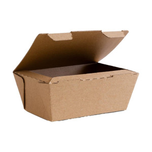 Škatle za hrano iz mikrovalovno valovitega materiala, biorazgradljive 110 x 150 mm - paket 300, Vegware