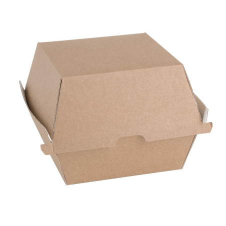 Majhne kompostabilne hamburger škatle 112mm - paket 150 Kraft Fiesta