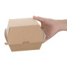 Majhne kompostabilne hamburger škatle 112mm - paket 150 Kraft Fiesta