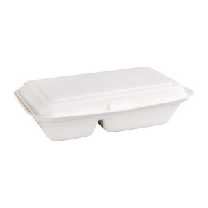 Škatle 2 predelka iz bagasa, kompostabilne, 253 mm - paket 200