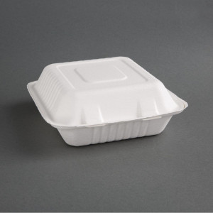 Škatle s 3 predelki Bagasse Kompostabilne 201mm - Paket 200