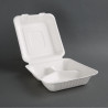 Škatle s 3 predelki Bagasse Kompostabilne 201mm - Paket 200