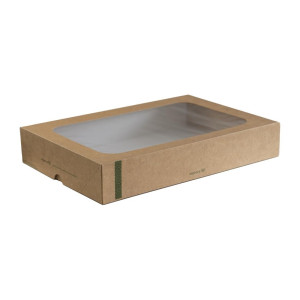 Kompostabilne škatle Vegware s prozornim oknom - paket 25