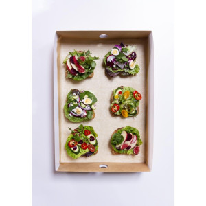 Kompostabilne škatle Vegware s prozornim oknom - paket 25