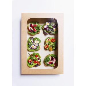Kompostabilne škatle Vegware s prozornim oknom - paket 25