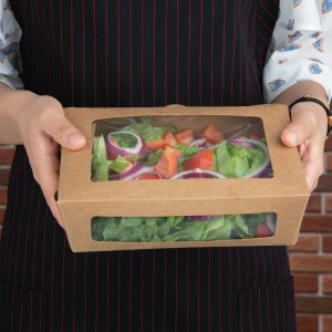 Škatle za solato PET 1600 ml - Paket 100 Okno Reciklabilno