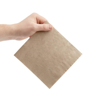 Brisačke za prigrizke iz recikliranega papirja 2-slojne 330 mm Kraft - Paket 2000
