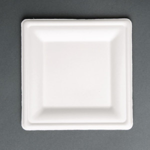 Krožniki iz bagasse 261 mm - Kompostabilni kvadratni - Paket 50 kosov - Eko in praktični