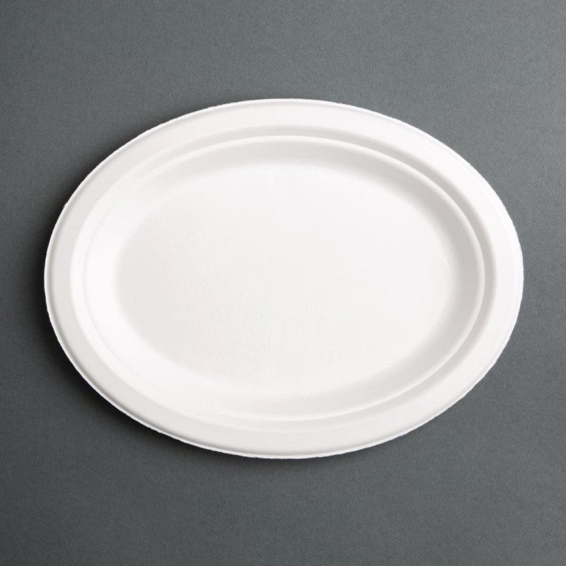 Krožniki ovalne oblike iz kompostabilne bagasse, 198 mm - paket 50 kosov, profesionalne kakovosti Krožniki ovalne oblike iz kompostabilne bagasse, 198 mm - paket 50 kosov, profesionalne kakovosti