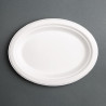 Krožniki ovalne oblike iz kompostabilne bagasse, 198 mm - paket 50 kosov, profesionalne kakovosti