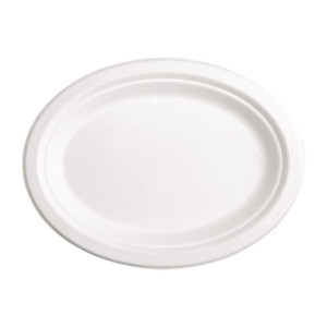 Krožniki ovalne oblike iz kompostabilne bagasse, 198 mm - paket 50 kosov, profesionalne kakovosti