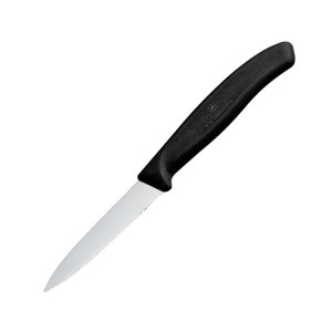 Nož za uradne namene z nazobčanim konico Victorinox 8 cm: Natančno rezanje in lažje prodiranje.