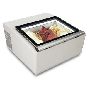 Vitrina za sladoled na mizi, bela - statična - 3 x 5 L - CombiSteel