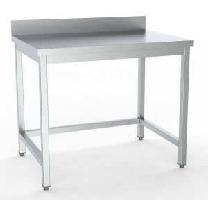 Inox miza z zadnjo ploščo - L 800 x P 600 mm od CombiSteel: robustna in higienska
