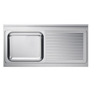 Pomivalno korito 1 posoda z odcejalnikom na desni - CombiSteel - Dimenzije 1400 x 700 mm