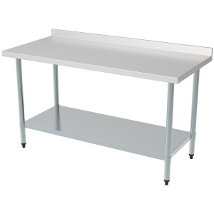 Profesionalna inox miza CombiSteel - L 700 x P 700 mm - Hrbtna plošča & Polica