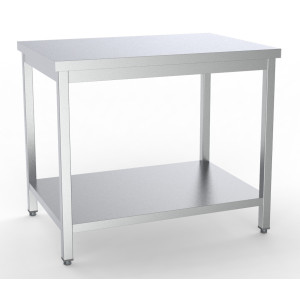 Inox miza s polico - D 1200 x G 600 mm
