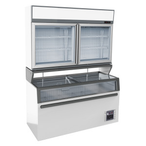 Stenska vitrina in bel bahut Combisteel - 948 L | Učinkovito hlajenje
