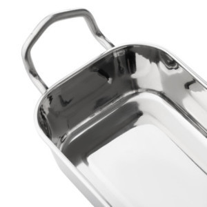 Pravokotni predstavitveni pladenj iz nerjavečega jekla - 140 x 90 mm - Olympia
