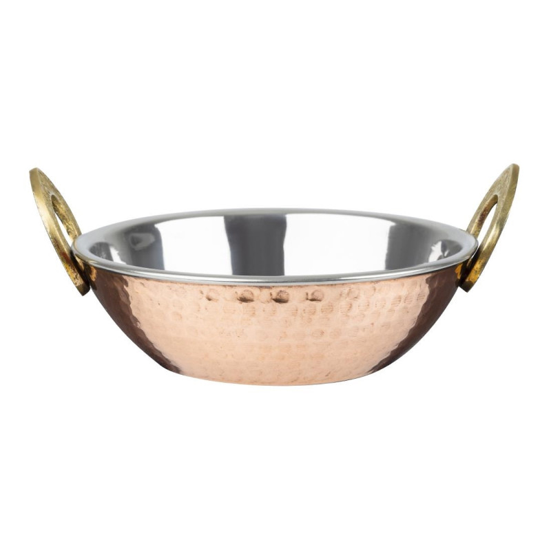 Copper Kadai Dish with Stainless Steel Handles - 660 ml - Olympia Copper Kadai Dish with Stainless Steel Handles - 660 ml - Olympia
