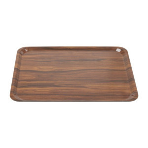 Gladki laminirani pladenj Capri oreh - 460 x 360 mm - Komplet 24 - Cambro
