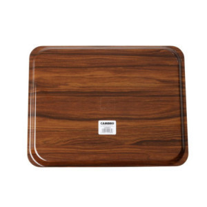 Gladki laminirani pladenj Capri oreh - 460 x 360 mm - Komplet 24 - Cambro