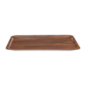 Gladki laminirani pladenj Capri oreh - 460 x 360 mm - Komplet 24 - Cambro