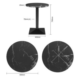 Okrogla miza Črni kamen - ⌀ 60 cm - Bolero