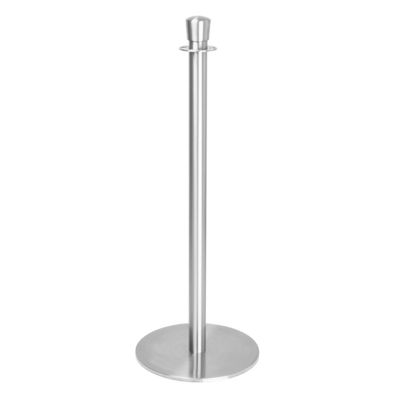 Poteau d'Accueil Base Plate Inox Brossé - Lot de 2 - Bolero Poteau d'Accueil Base Plate Inox Brossé - Lot de 2 - Bolero