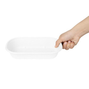 Ovalna posodica iz bagase - 850 ml - Paket 100 - Fiesta