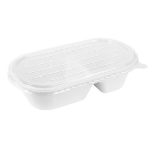 Pokrov PET za ovalno posodo iz bagase - Paket 100 - Fiesta