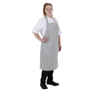 Siva in bela črtasta predpasnik - Whites Chefs Clothing