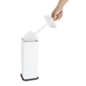 Brosse in Podstavek WC Kvadratna Bela - Jantex