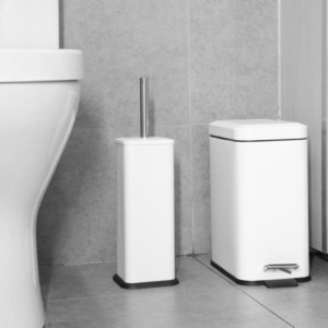 Brosse in Podstavek WC Kvadratna Bela - Jantex