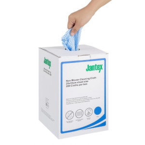Kompostabilne modre čistilne krpe - 200 listov - Jantex