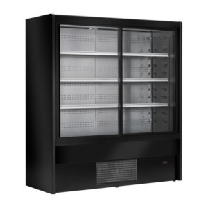 Vitrine Hladilna Samopostrežna Črna Cervinho s Drsnimi Vrati - 1000 mm - Zoin