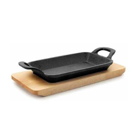 Mini žar plošča Lisse z leseno podlago - 225 x 100 mm Lacor