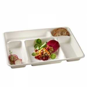 Plošča s 5 predelki iz pulpe - 320 x 230 mm - paket 25