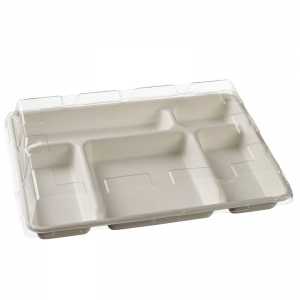 Plošča s 5 predelki iz pulpe - 320 x 230 mm - paket 25