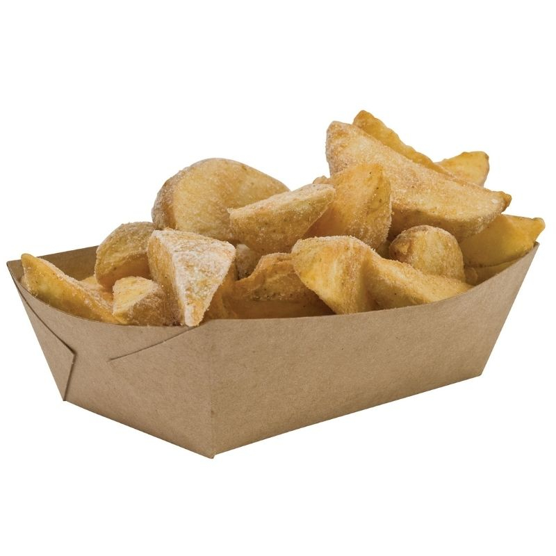 Kraft French Fries Tray - L 100 x W 60 mm - Eco-friendly - Pack of 250 Kraft French Fries Tray - L 100 x W 60 mm - Eco-friendly - Pack of 250