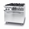 Kuhinjski štedilnik Kitchen Line - 4 gorilniki z električno konvekcijsko pečico GN 1/1 - Znamka HENDI - Fourniresto