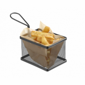 Košarica za mini črne pomfrije - 100 x 80 mm
