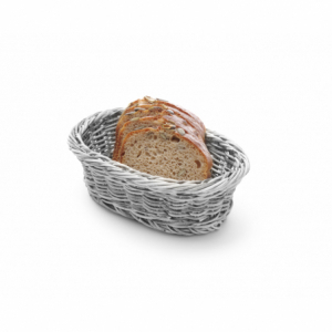 Košara za kruh ovalne oblike siva - 320 x 230 mm