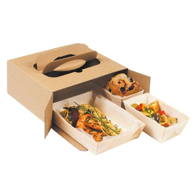 Škatla za malico iz kartona - 220 x 200 mm - Paket 100 Škatla za malico iz kartona - 220 x 200 mm - Paket 100
