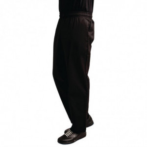 Hlače za kuhinjo Mixte Easyfit črne barve s Teflonom - Velikost XL - Whites Chefs Clothing - Fourniresto