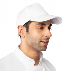 Baseball kapa bela z nastavljivim trakom - enotna velikost - Whites Chefs Clothing - Fourniresto